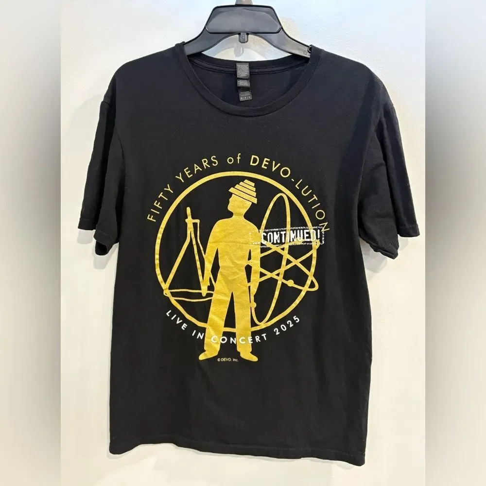 Devo Black Concert Tee with Gold Graphic - Picture 6 of 7
